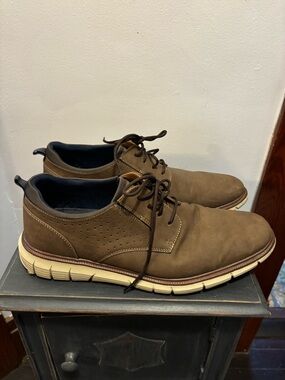 Dockers Brown Lace-Up Oxford Shoes with Cream Sole